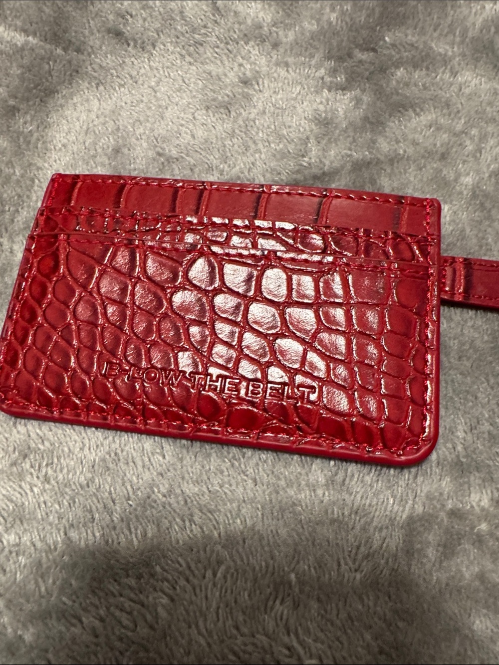 B-Low the Belt Glossy Red Croc Card Sleeve